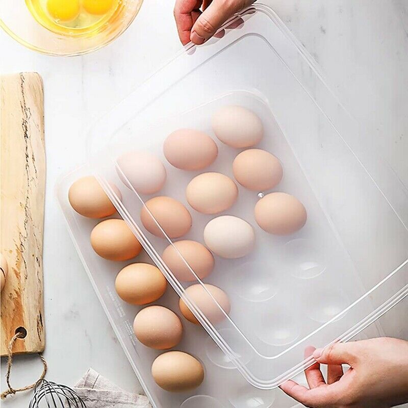 Egg Holder for Refrigerator, Deviled Egg Tray Cer with Lid Fridge Egg Storage E8