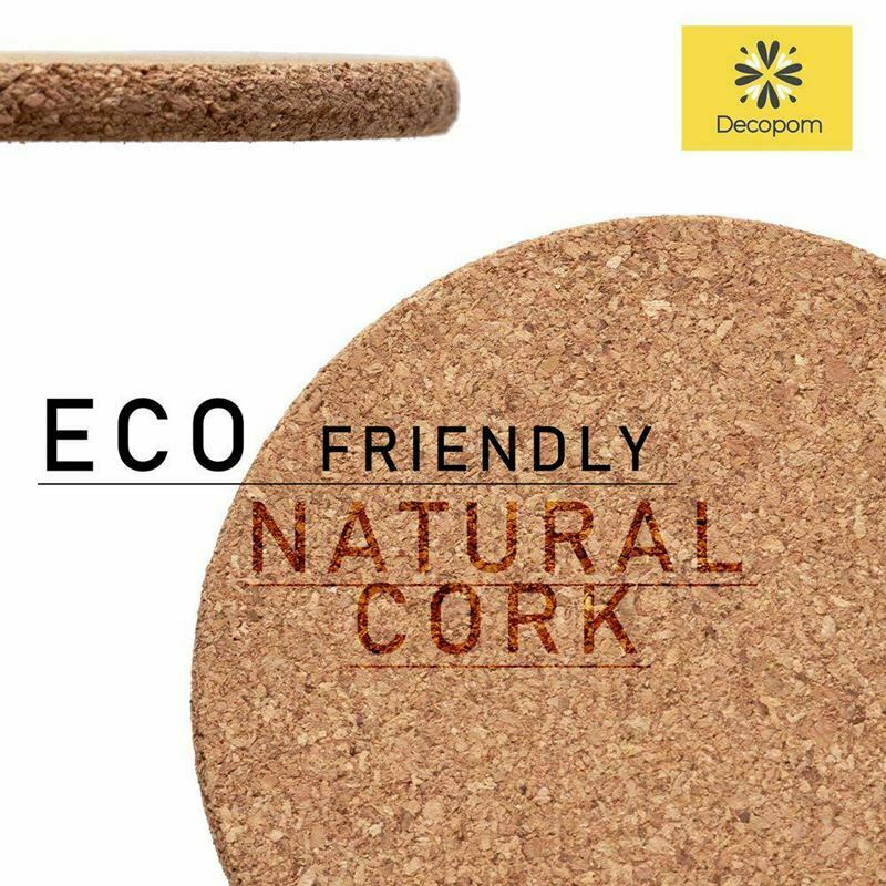 Natural Cork Coasters With Round 16pc Set with Metal Holder Storage Caddy – 1/F1