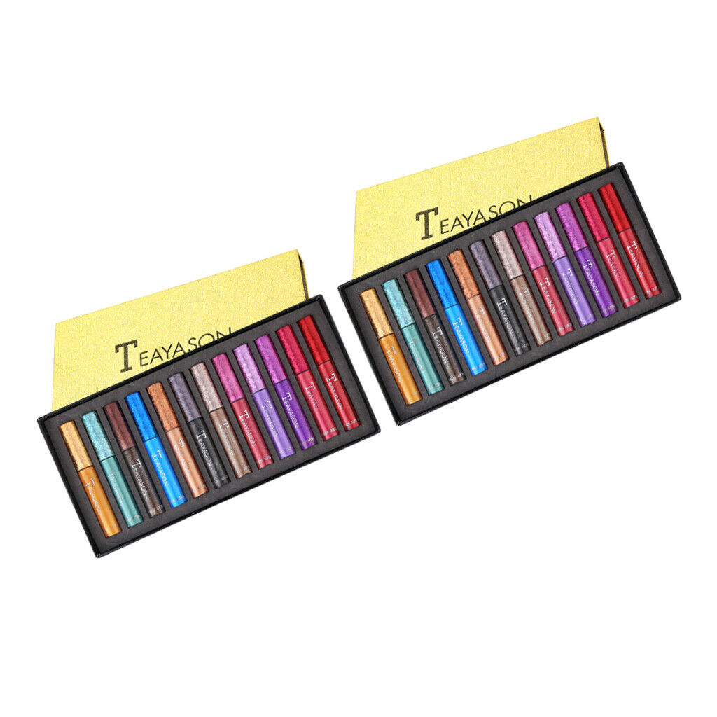 24X Metal Glitter Liquid Eyeshadow Set Smooth Matte Highlighter Eyeshadow