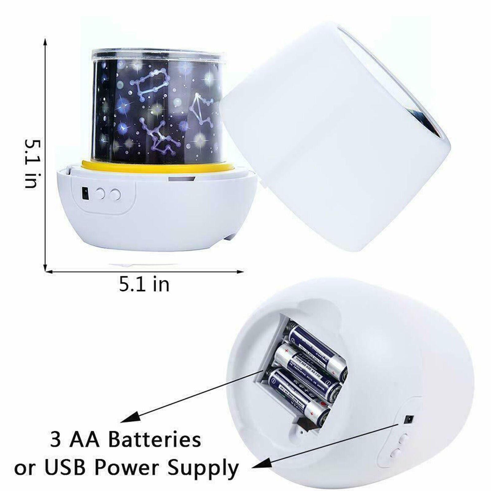 Rotating LED Light Projector Star Moon Sky Baby Kids Night Mood Lamp Xmas Gift