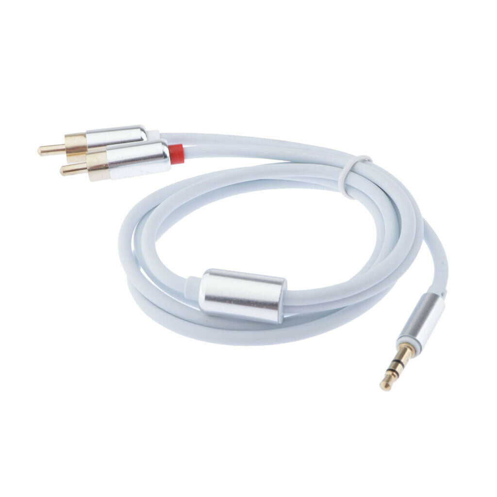 3.5mm Male to 2RCA Male Audio Stereo Y Splitter Cable for Tablet PC White