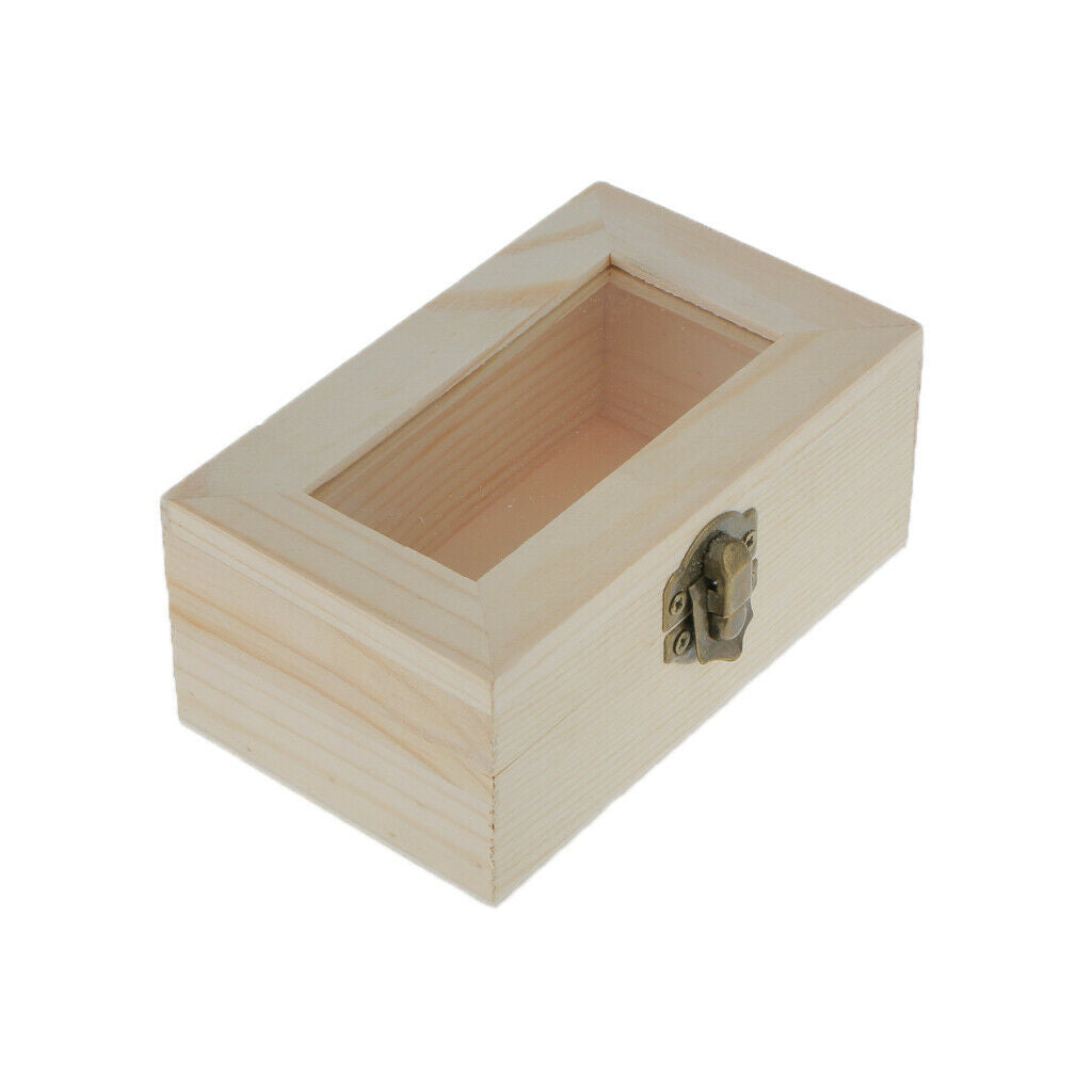 2 Pieces Unfinished Plain Wooden Jewellery Jewlry Box Keepsake DIY Findings