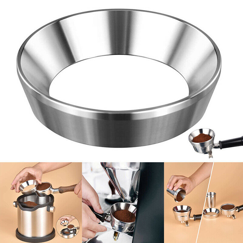 58mm Stainless Steel Italian Ring Coffee Powder Dosing Funnel Espresso Bowl US
