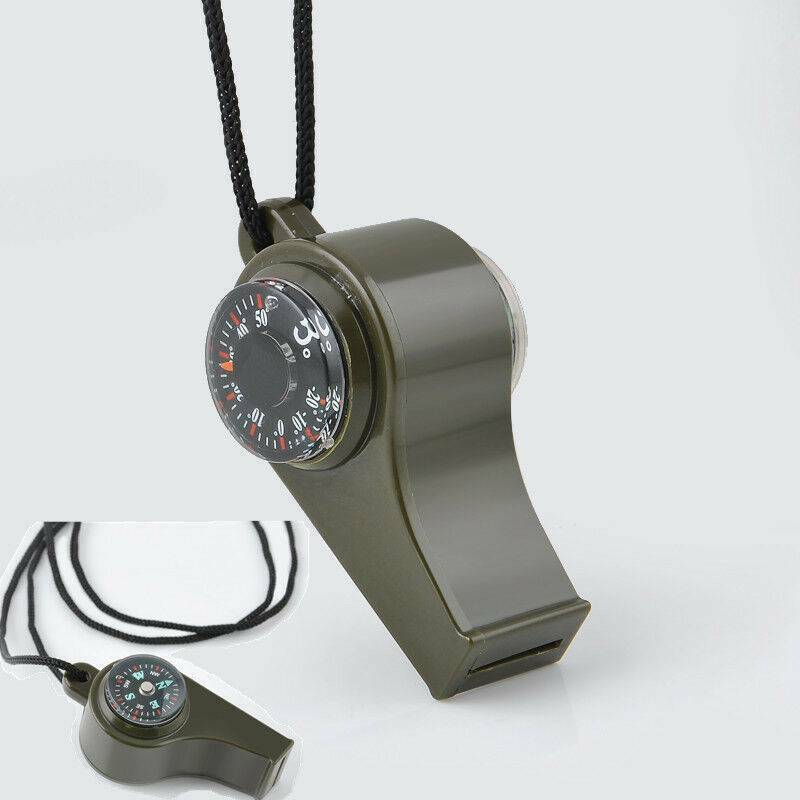 3in1 Outdoor Hiking Sport Camping Emergency Survival Whistle Compass Thermometer