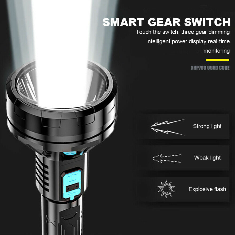 LED Flashlight Torch Light Camping Hiking Lamp 3Mode Rechargeable High Bright