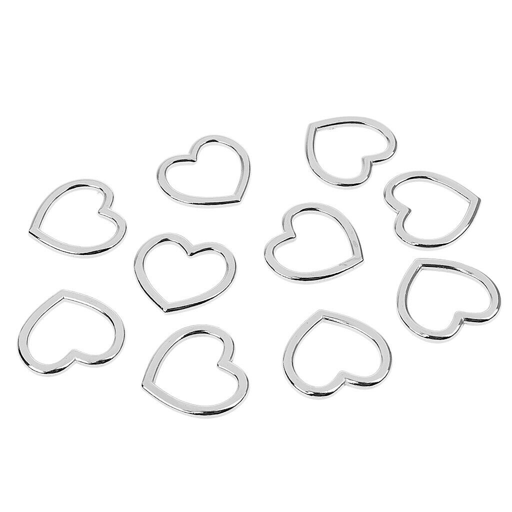 20pcs Generic Mental Buckle for Belt Handbag Strap Keeper Heart & O Shape