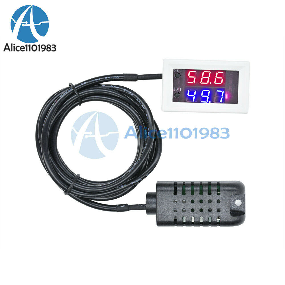DC12V 10A Digital Red+Blue Display Hygrometer Sensor Humidity Controller Module