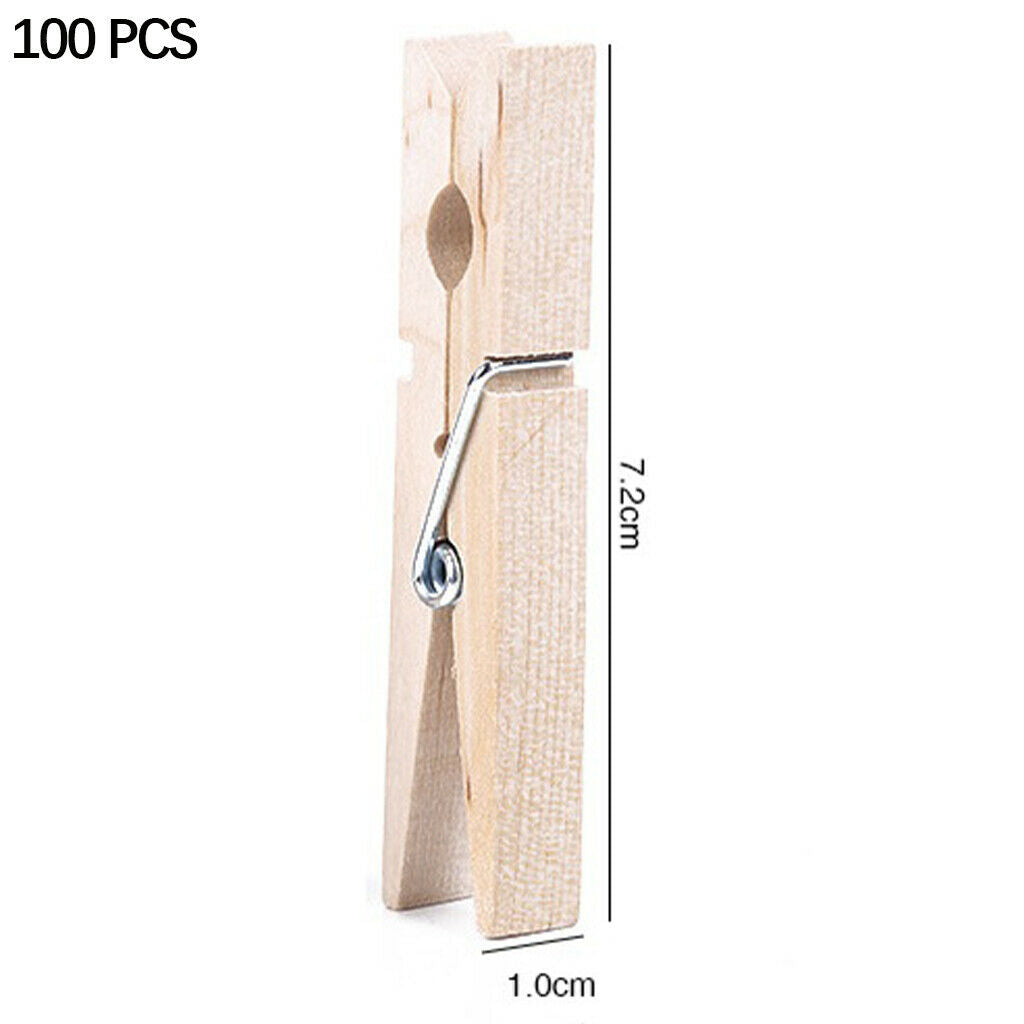 100 Pack Mini Wooden Photo Peg Clothespin Clips Embellishments Wedding Decor