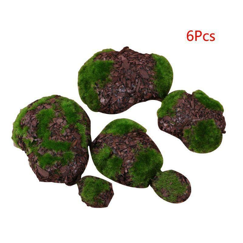 6 Pcs/pack Aquarium Simulated Moss Stone Artificial Foam Plant  Fish Tank Decor