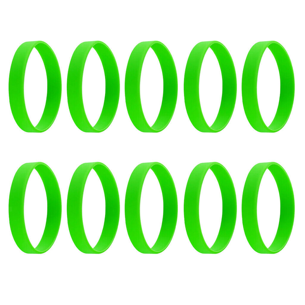 10 PCS/Pack Blank Silicone Wristbands Fashion Rubber Bracelet Green