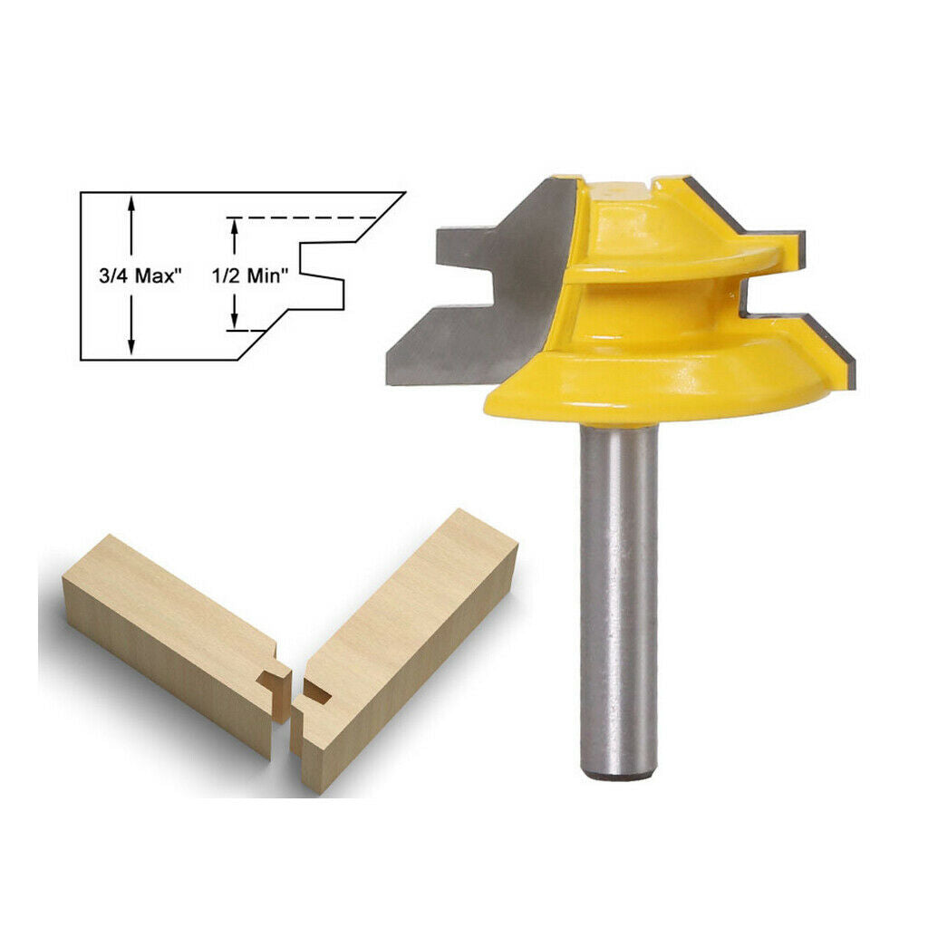 45 Degree Locking Miter Router Bit with 1/4 "Shank Drill Bits
