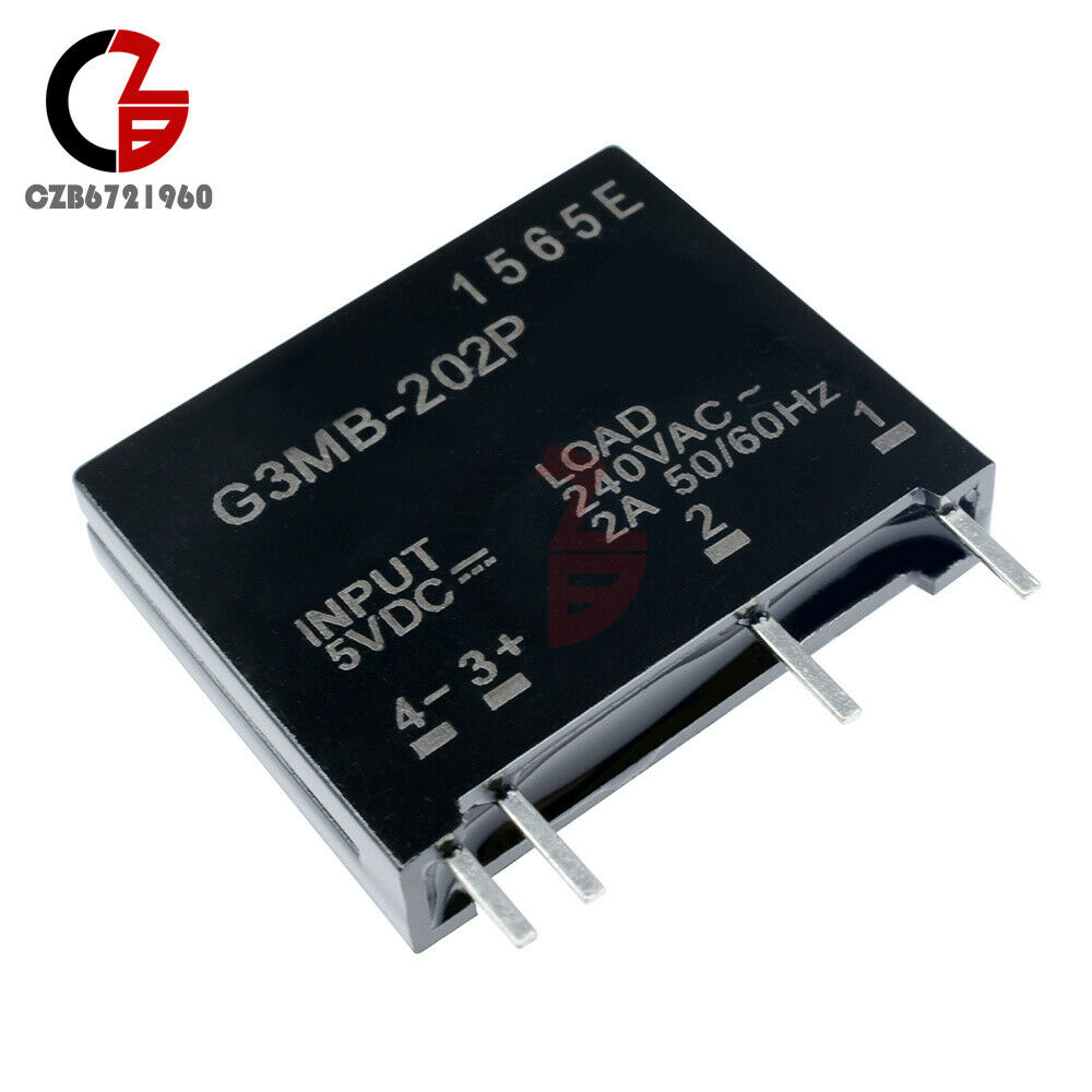 2PCS G3MB-202P DC-AC PCB SSR In DC 5V to Out AC 240V 2A Solid State Relay Module