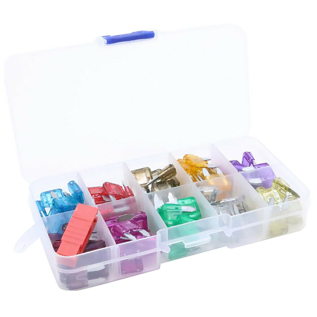 100 Pieces Automotive Car Motorcycle 3A-40A Mini Blade Fuses Kit With Puller