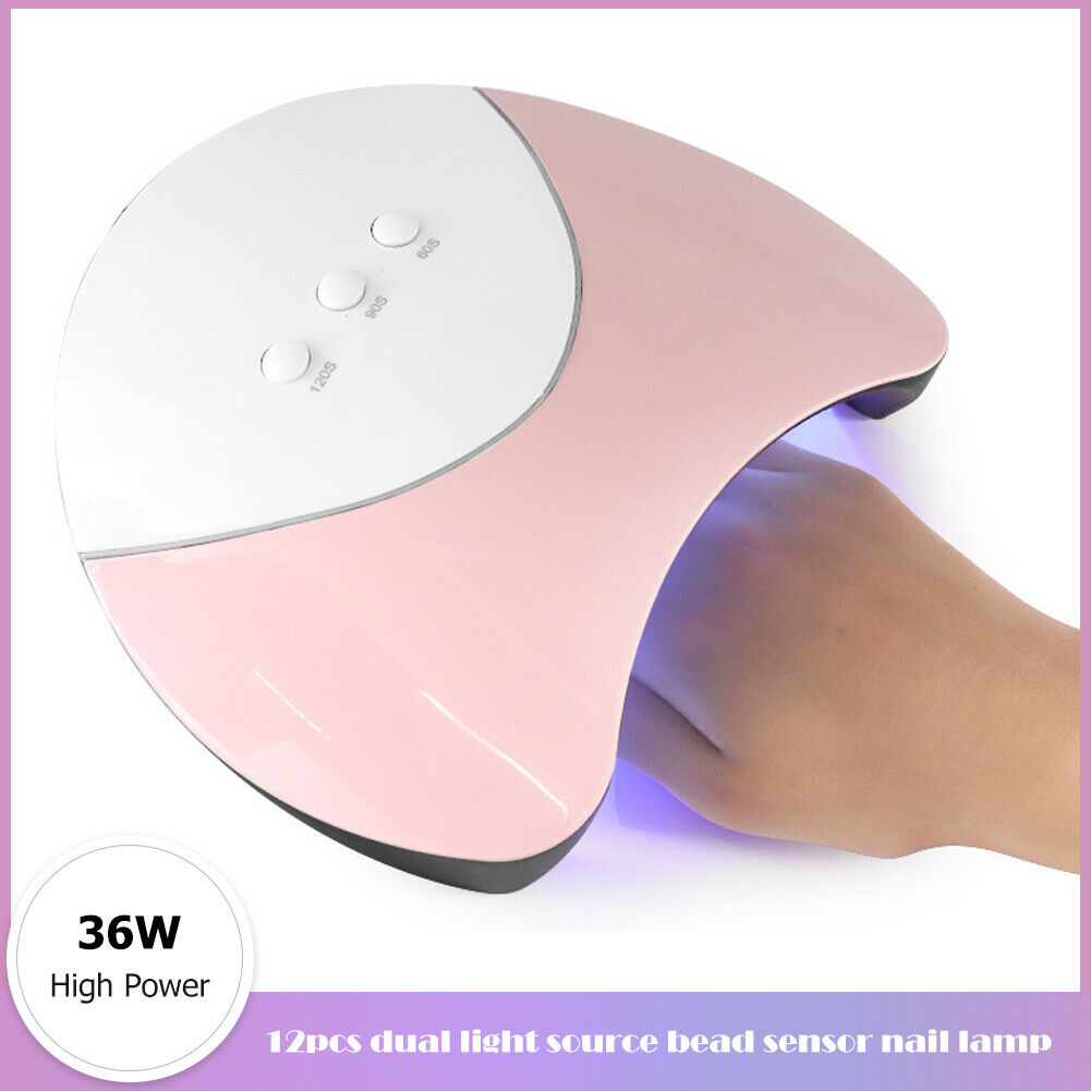 12 LED 36W UV Nail Drying Lamp for Gel Varnish Polish Nail Manicure Light @