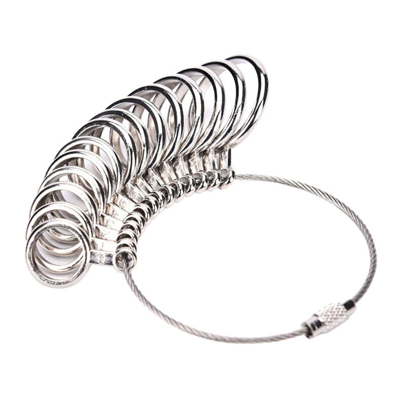 Ring Size Metal Stick Finger Gauge Ring Sizer Measuring Jewelry Tool Set DEAU