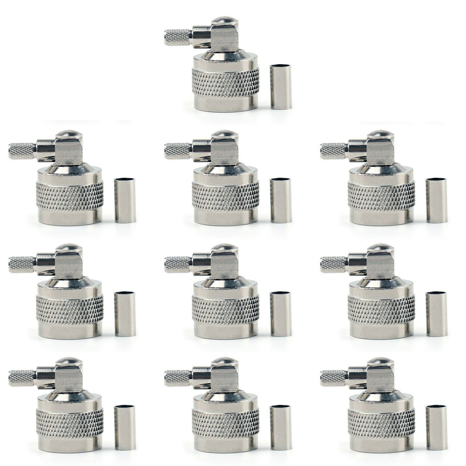 10x Connector N Male Crimp 90¡ã RG58 RG142 LMR195 RG400 Cable Right Angle  UA