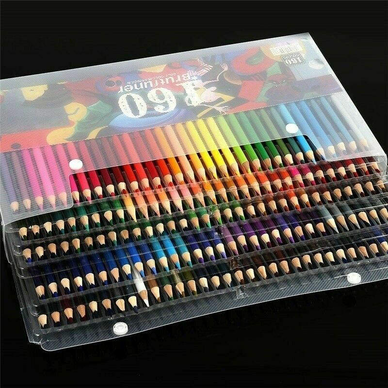160 x Pro Colouring Pencil Set Drawing Artist Kids Colour Therapy In Tin 12Pcs