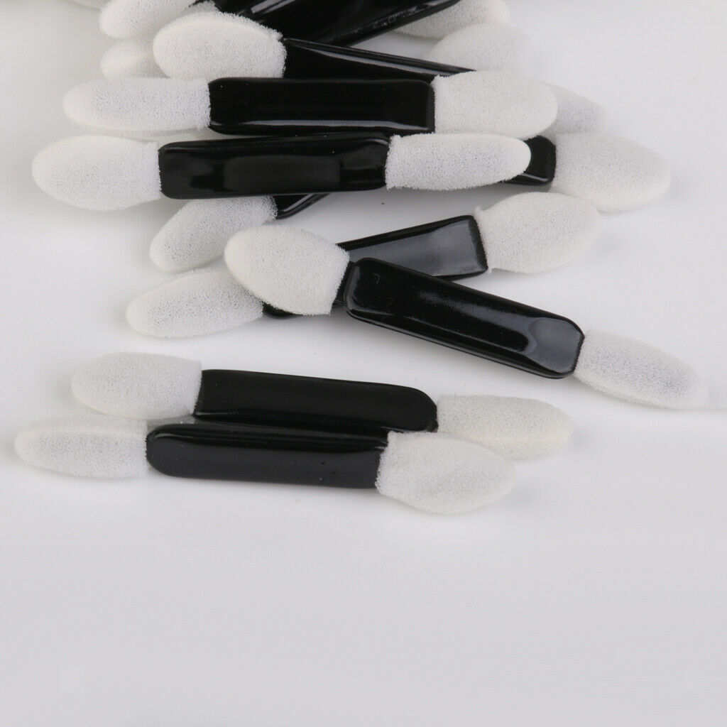 Set of 100 Double Ended Oval Eyeshadow Powder Sponge Brush Applicator 4.8cm