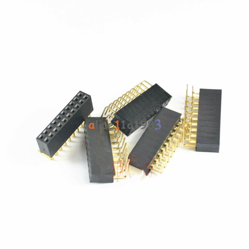 5PCS 2.54mm Pitch 2x10Pin Header Right Angle Female Double Row Socket Connector