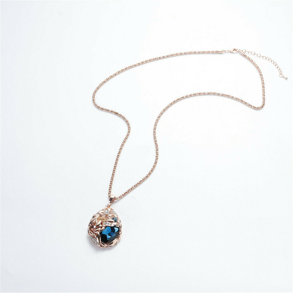 Rhinestone Waterdrop Oval Ball Pendant Necklace Fashion Jewelry Lady Girls