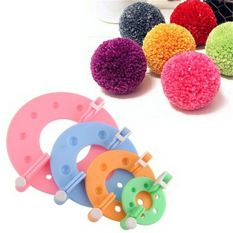 1Set 4Sizes Pom Maker Fluff Ball Weaver Needle Knitting Wool Tool Yarn Kit.l8