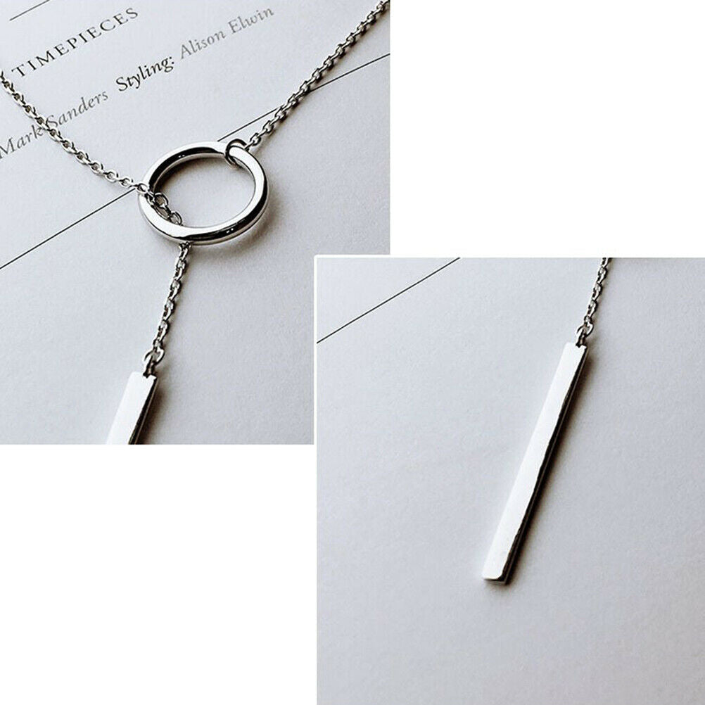 Circle Strip Long Chain Necklace collares kolye bijoux femme Choker Neckl.l8