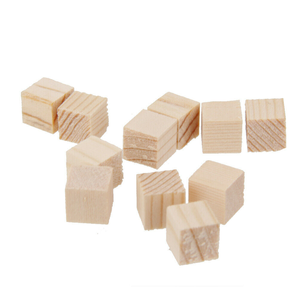 50Pcs Natural Wooden Squre Mini Wood Cubes Embellishment for Craft 10mm