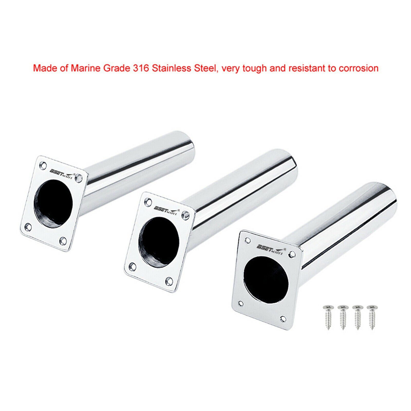 2pcs 8 "marine fishing rod stand flush-mounted fishing rod holder 0 degrees