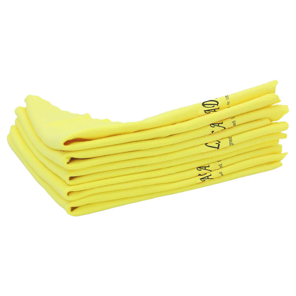 5Pcs Cleaning Polish Wipe Cloth for Musical Instrument Guitar Violin Yellow