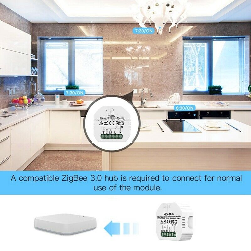 Tuya ZigBee 3.0 Smart Light Switch Module 1 Gang Smart Wireless Remote ControlF6