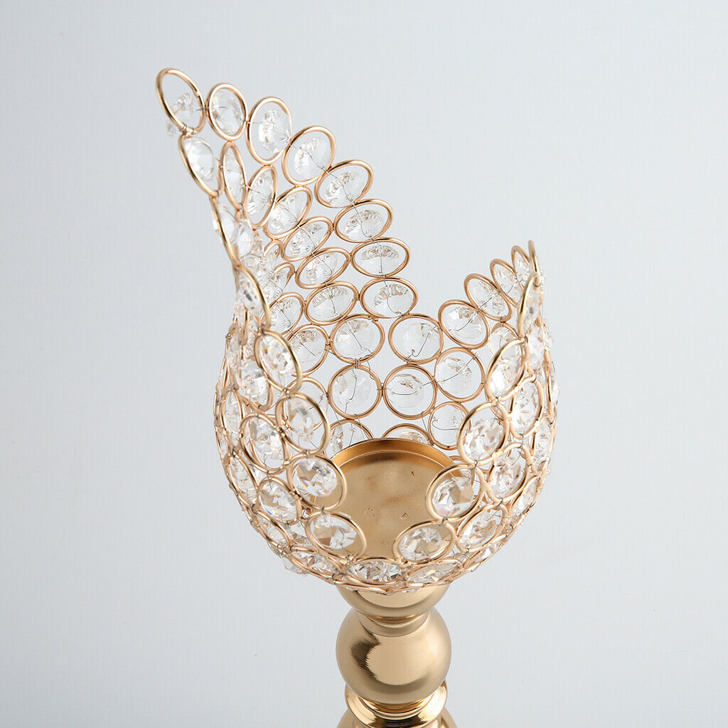 2pcs Candle Holder Stick Candlestick Crystal Vanity Dresser Bedroom Decor