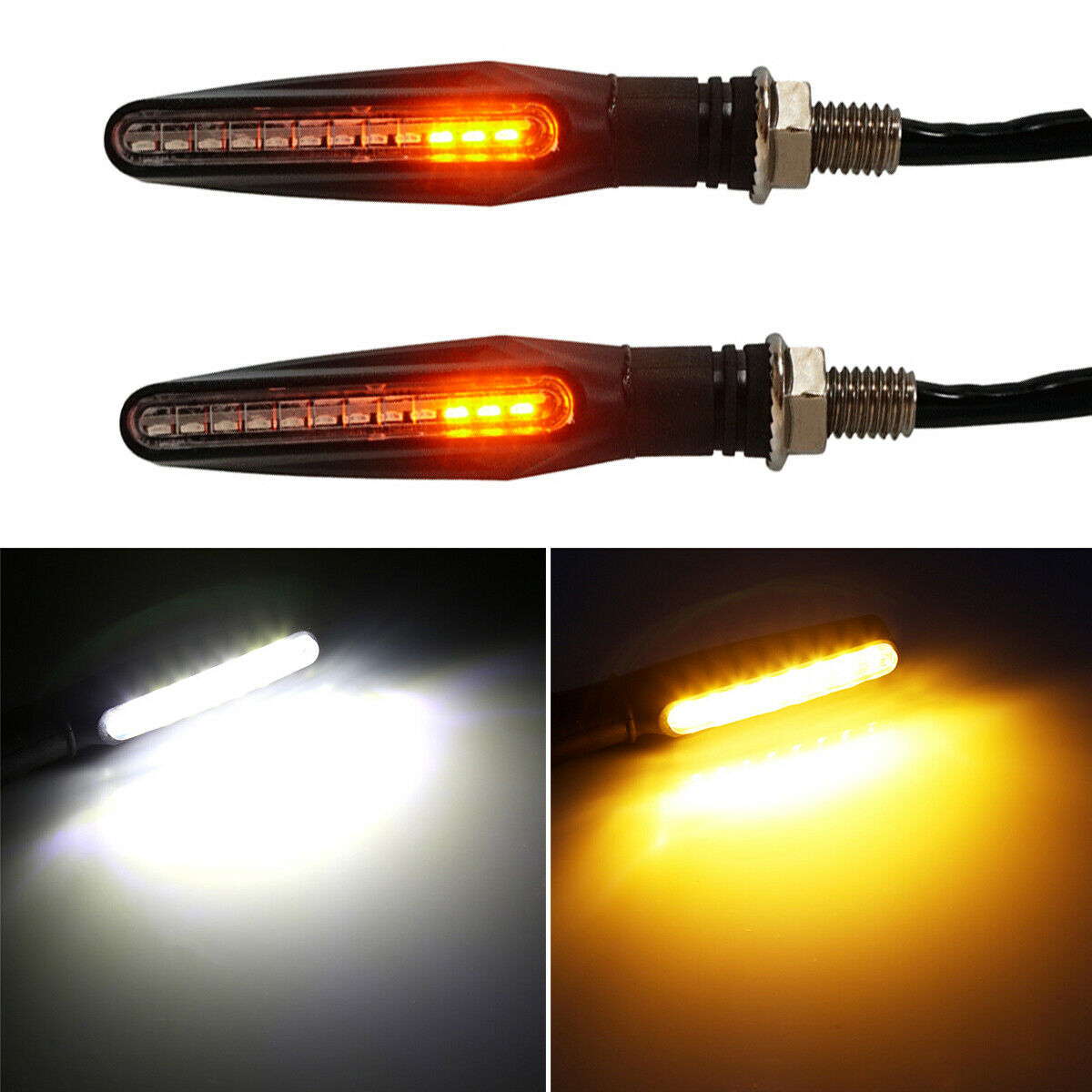 Motorcycle Indicators Flowing Turn Signal Light Indicators Daytime Running Light