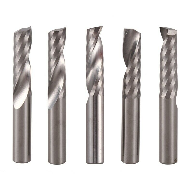 5Pcs 6Mm 1/4 Inch Carbide Cnc Router Bits One Single Flute End Mill Tools 22MmQ1