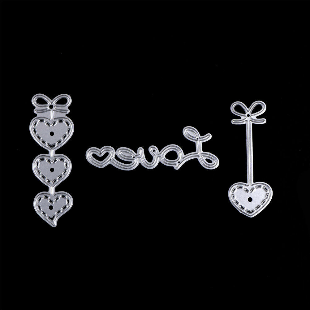 3pcs/set Love Heart Metal Cutting Dies Stencils For Scrapbooking DIY Card.l8