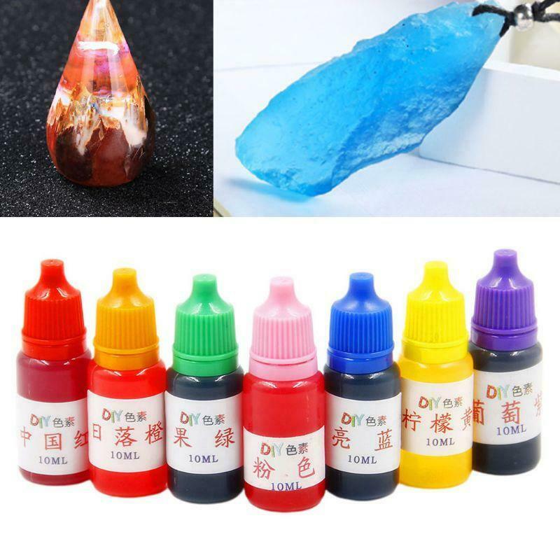 7 Pcs/set 10ml Dyeing Pigment Slime Crystal Mud Colorant Epoxy Crystal DIY