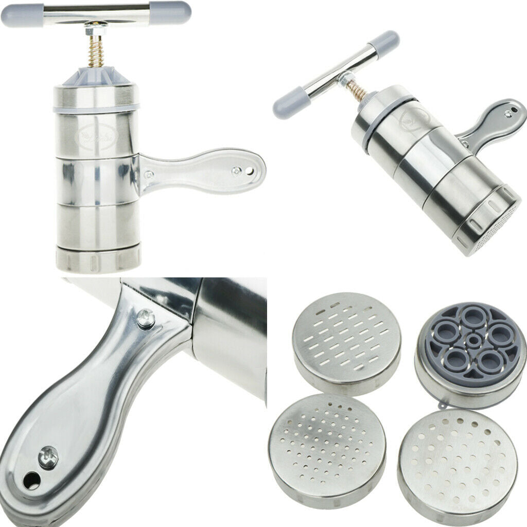 Manual Pasta Machine Noodles Spaghetti Fettuccine Tagliatelle Maker 2 Molds
