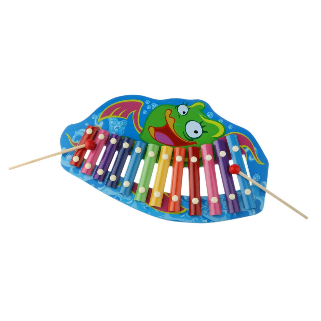 Wooden 12 Key Notes Xylophone Toys Hand Knock Piano Music Instrument for 1 2 3
