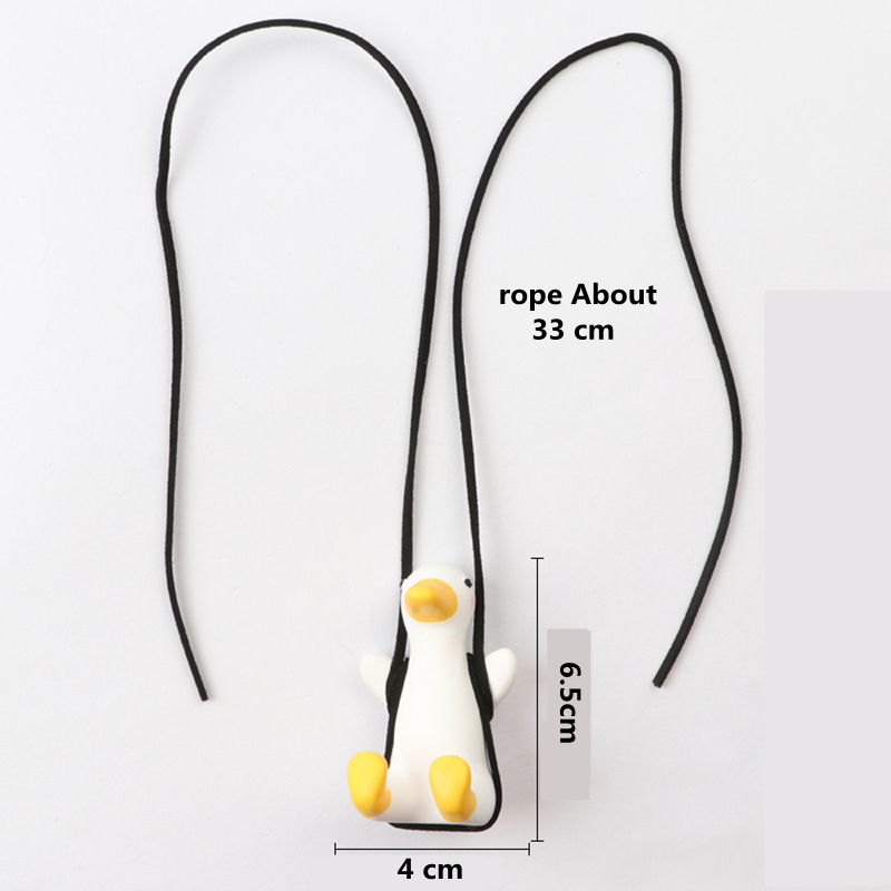 Gypsum Cute Car Accessories Swing Duck Pendant Auto Rear-view Mirror Ornaments