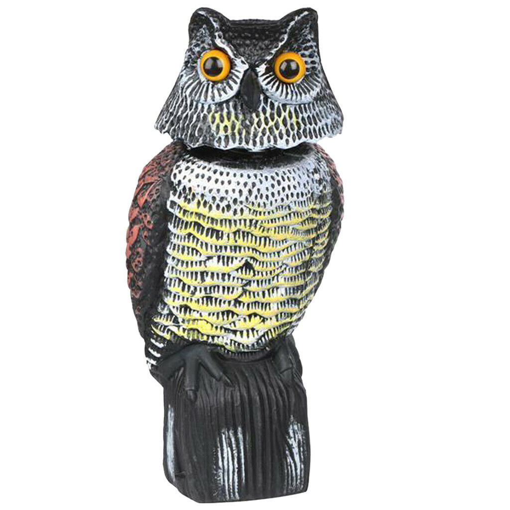 Pack of 2 15in Bird Scarer Owl Realistic Waterproof Scarecrow Garden Decor