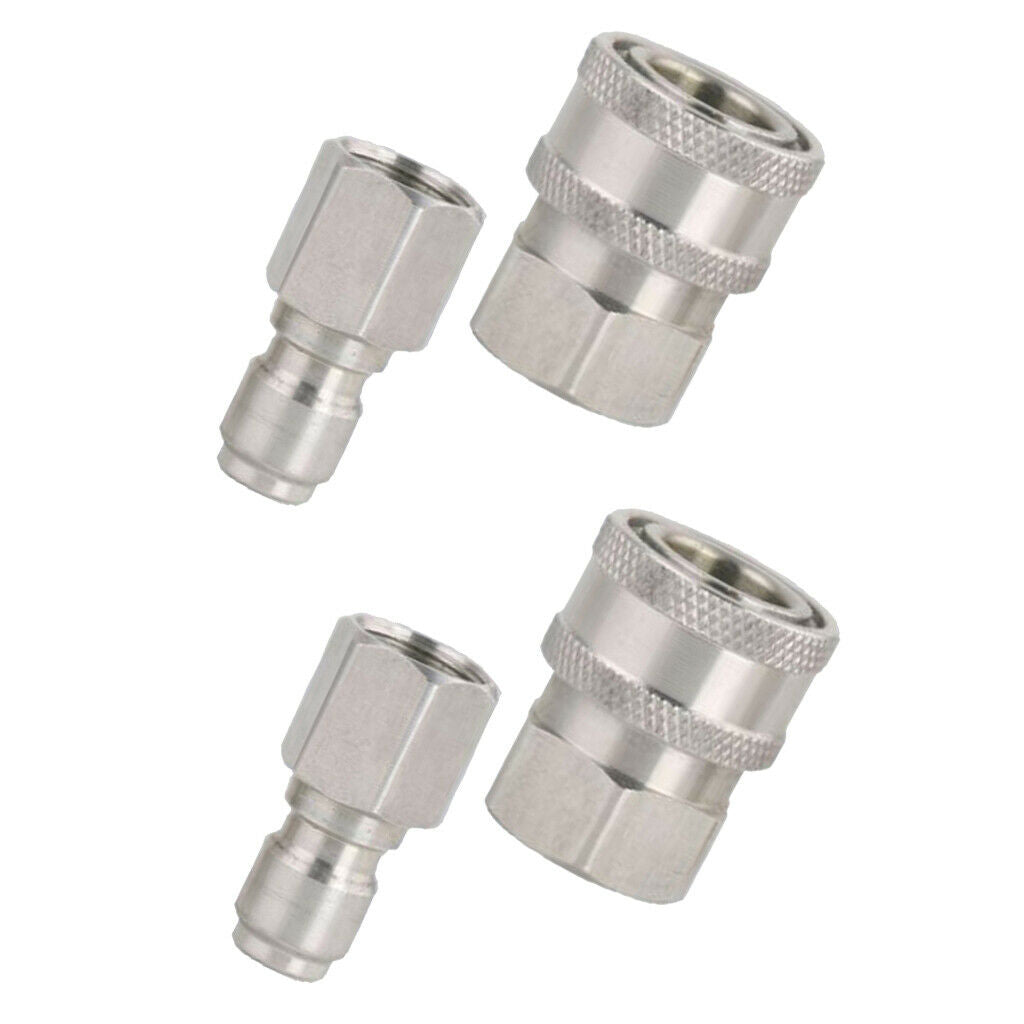 2Pcs Stainless Steel 3/8 Male Female   Combination Water Hose