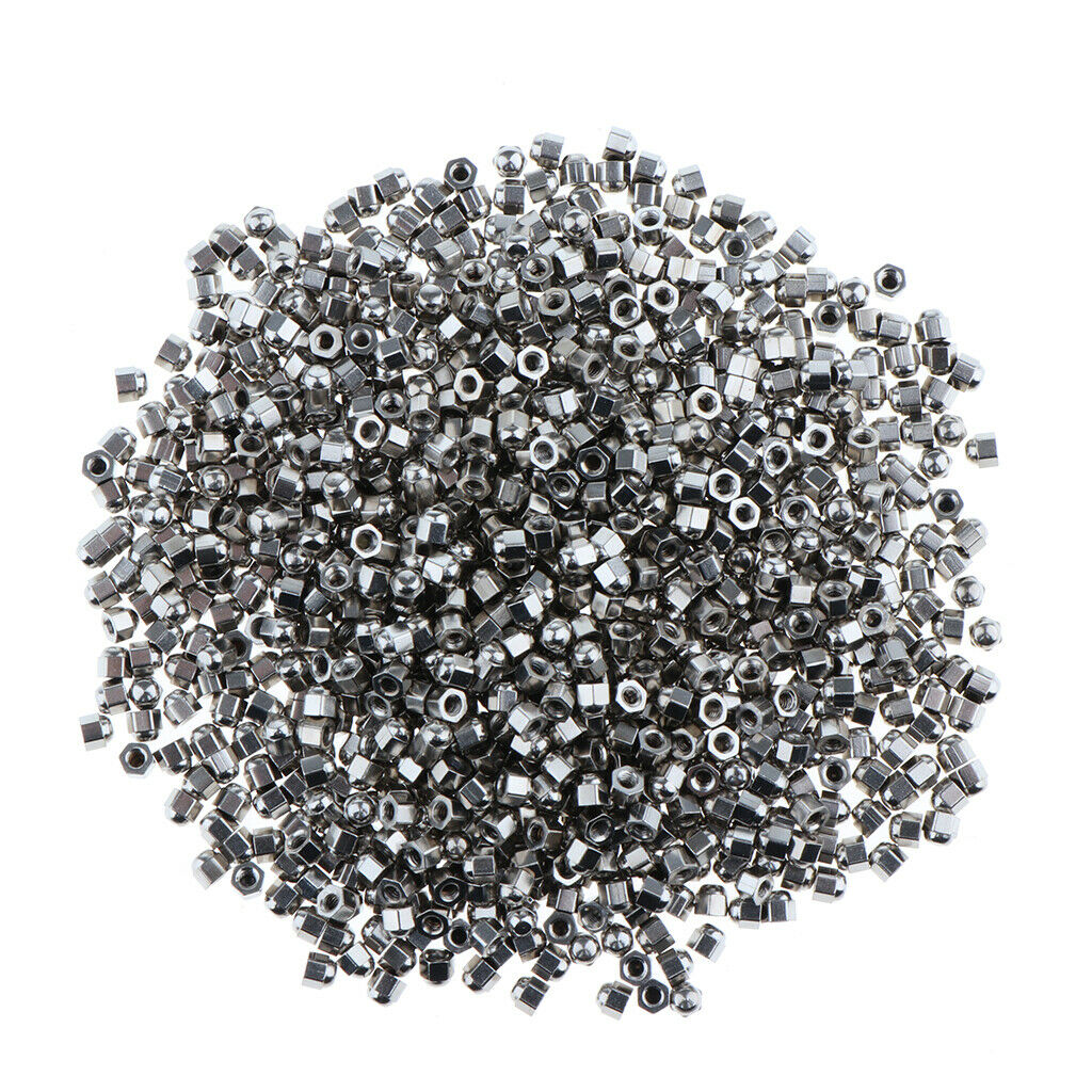 1000x Dome Head Acorn   Capped Hex Nut 1.4mm for Watch Eyeglass Repairing