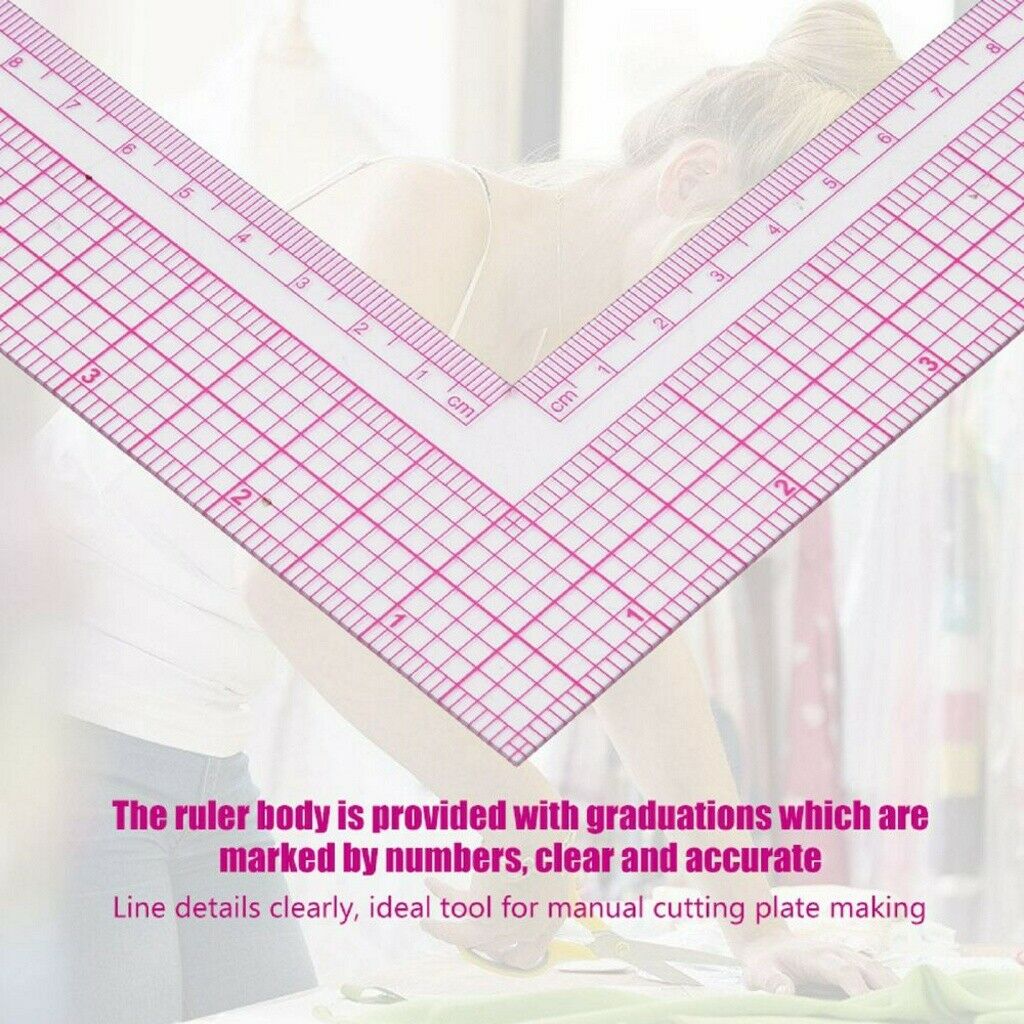 Plastic L-Square Shape Ruler Sewing Measure ruler Professional DIY Tailor Tool