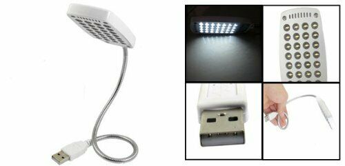 Plastic Shell White 28 LED Flexible Gooseneck USB Lamp Light Y1L8L8