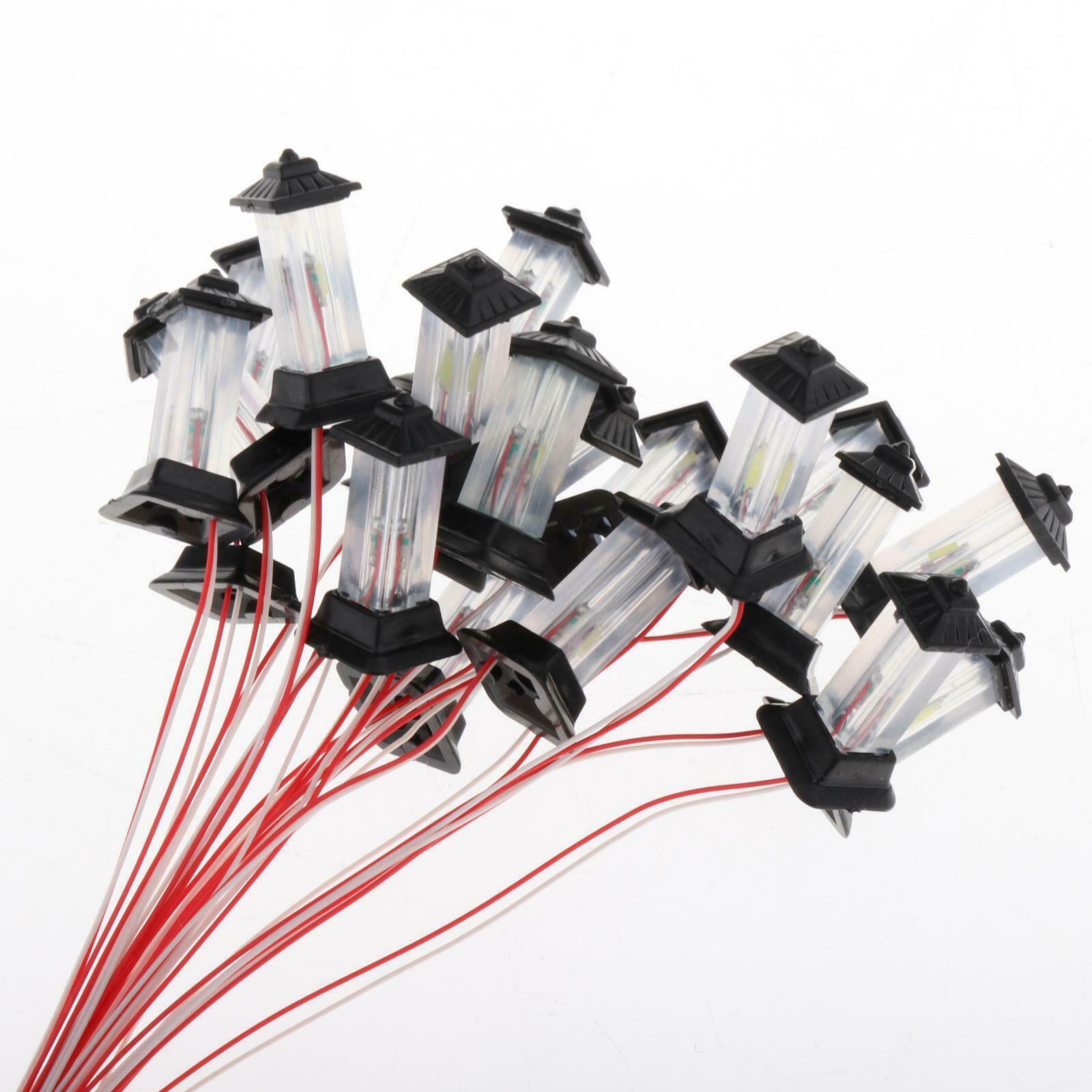 20pcs Lawn LED Light Micro Landscape Railroad Lamppost Accessories 1: 100 Gauge