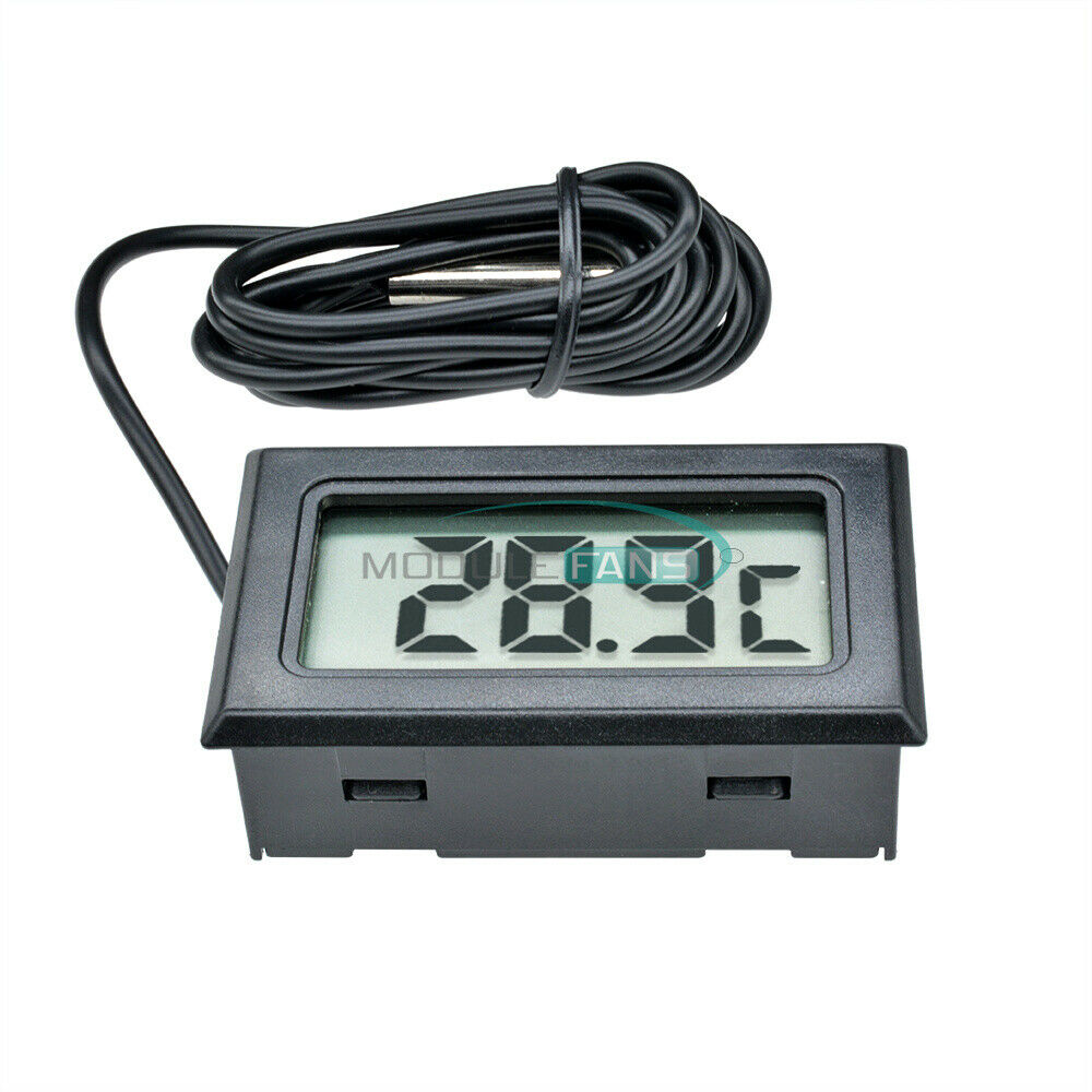 Electronic digital thermometer FY-10 embedded 1 M for Aquarium black