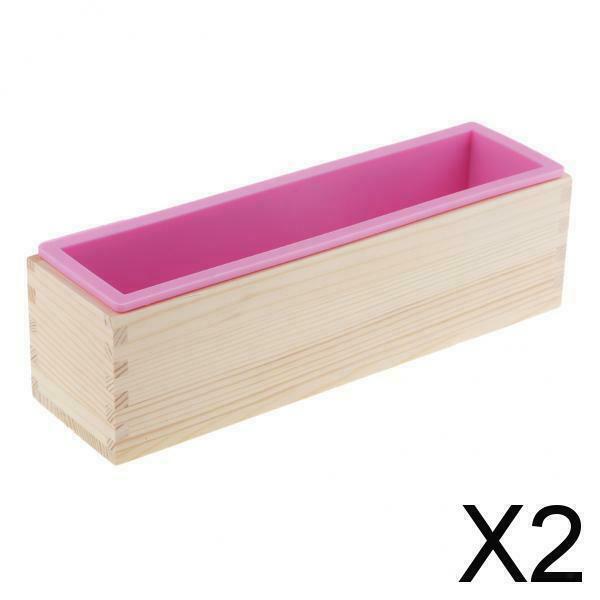 2X Flexible Soap Mold Wooden Box DIY Toast Loaf Cake Baking Crafts Mould 900ml
