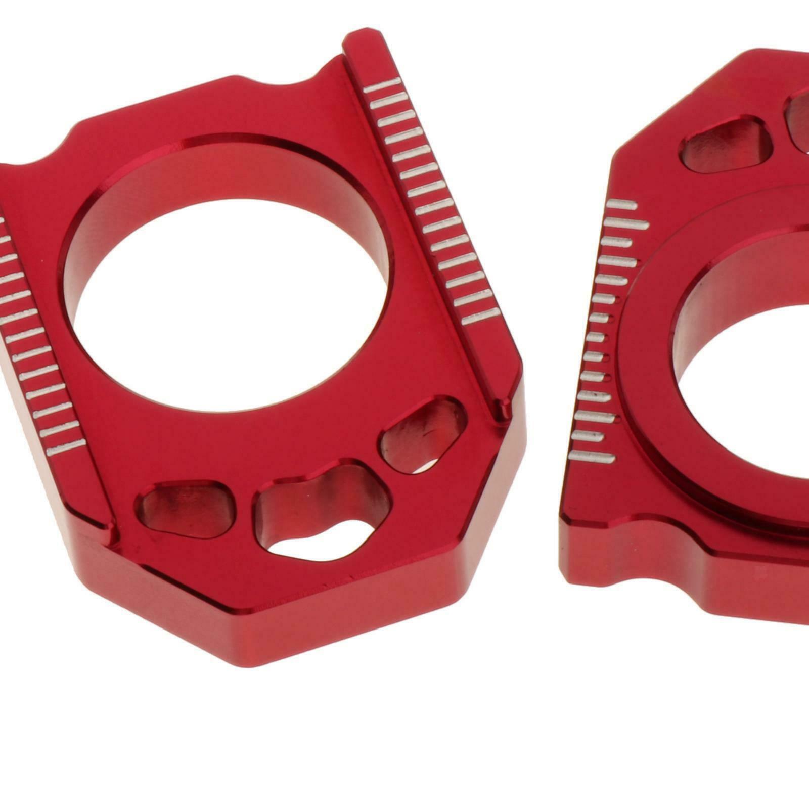 2 Pieces Motorcycle CNC Rear Adjuster Block Chain for  CR 125 250 R CRF 450