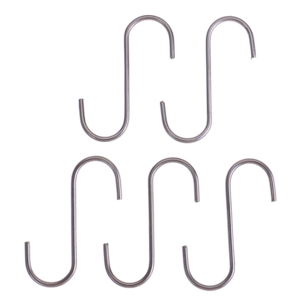 5pcs S-Shaped Hooks Hanging Hanger Storage Holders Anti-Rust Metal Hooks.l8