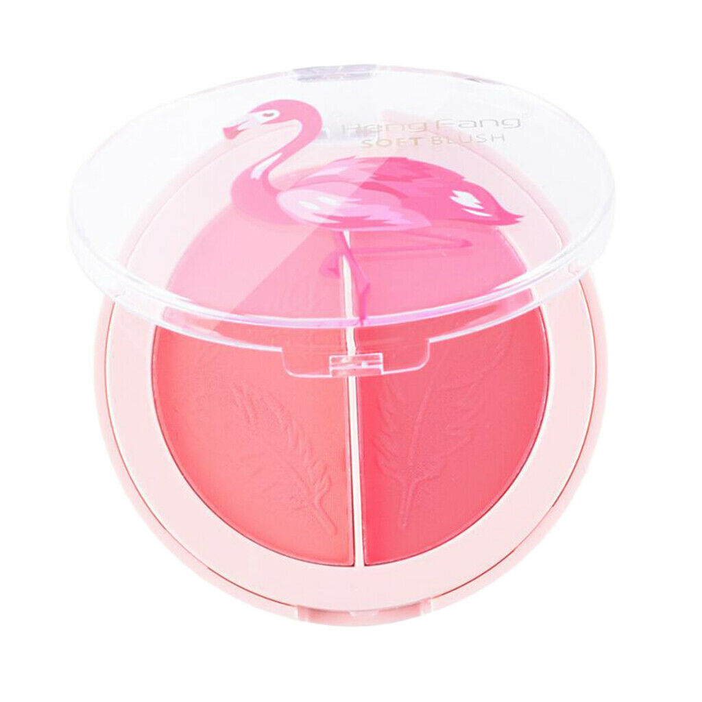 2 Colors Natural Face Blush Fine Powder Easy to Wear Blusher Palette 03