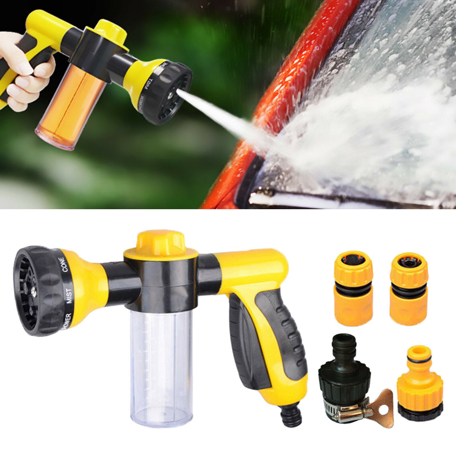 Foam Gun Garden Watering Hose Nozzle for Lawn Cleaning Car Washing Tool